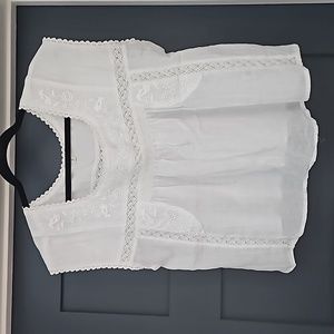 White embroidered  detailed blouse